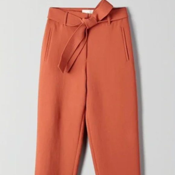 Aritzia Pants - NWOT Wilfred Tie Front Pants in Warm Sienna, Size 0 (Aritzia)